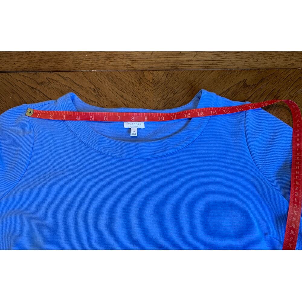 Talbots Womens Top 3/4 Sleeve Blue Stretch Round Neck Size 2X - Picture 6 of 9